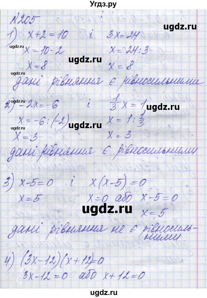 ГДЗ (Решебник №1) по алгебре 8 класс Мерзляк А.Г. / вправи номер / 205