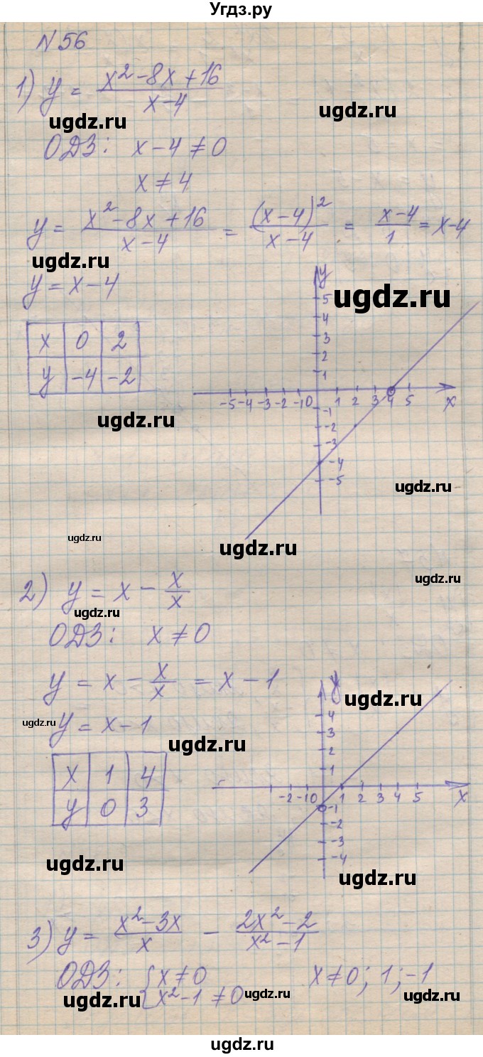 ГДЗ (Решебник №1) по алгебре 8 класс Мерзляк А.Г. / вправи номер / 56