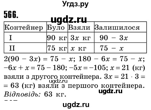ГДЗ (Решебник №2) по алгебре 8 класс Мерзляк А.Г. / вправи номер / 566