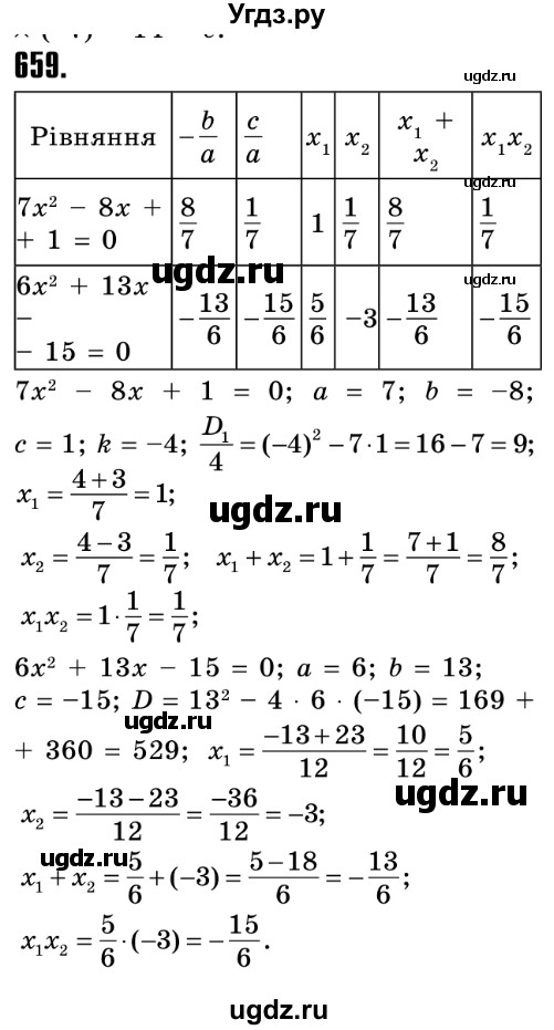 ГДЗ (Решебник №2) по алгебре 8 класс Мерзляк А.Г. / вправи номер / 659