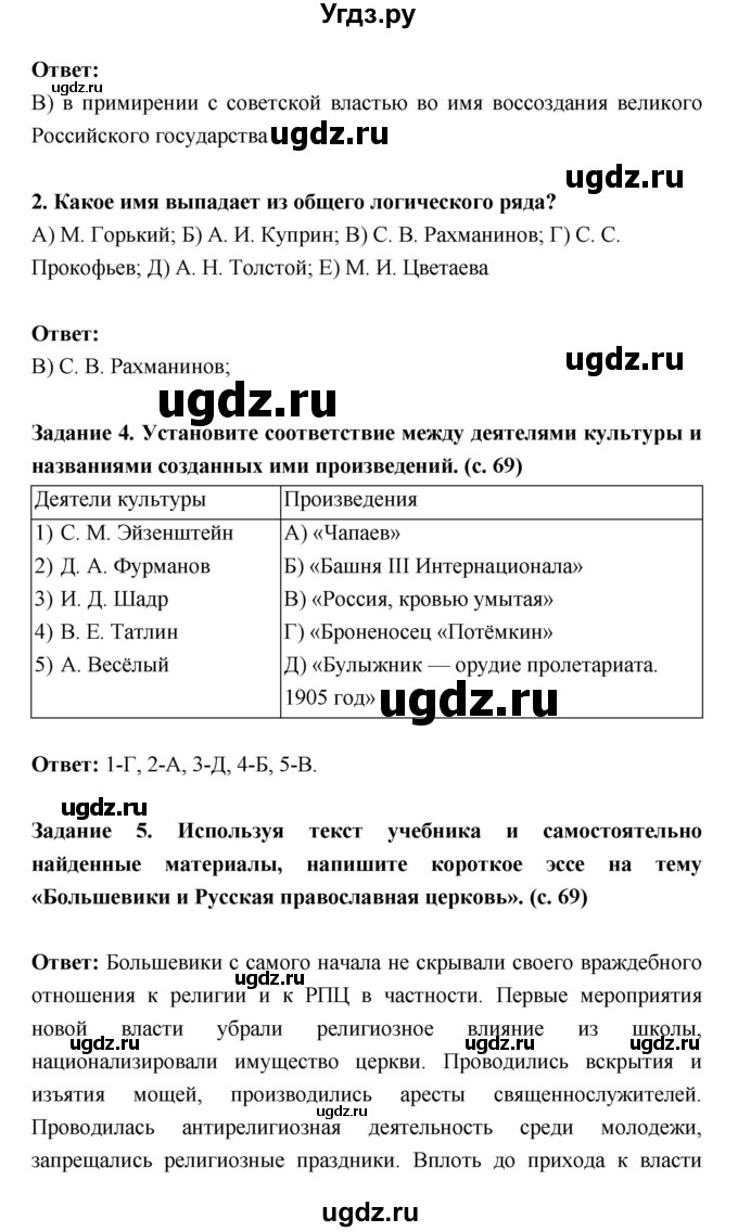 ГДЗ (Решебник) по истории 10 класс (рабочая тетрадь) Данилов А.А. / параграф номер / 14(продолжение 3)