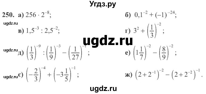 ГДЗ (Учебник) по алгебре 8 класс Кравчук В.Р. / вправа / 250