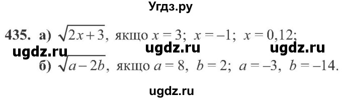 ГДЗ (Учебник) по алгебре 8 класс Кравчук В.Р. / вправа / 435