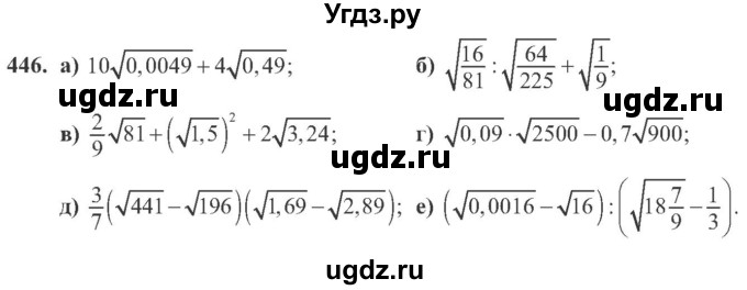 ГДЗ (Учебник) по алгебре 8 класс Кравчук В.Р. / вправа / 446