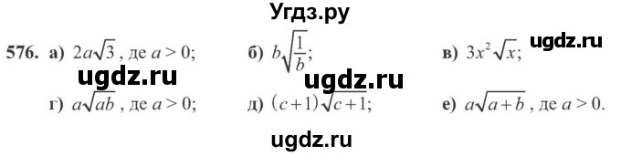 ГДЗ (Учебник) по алгебре 8 класс Кравчук В.Р. / вправа / 576