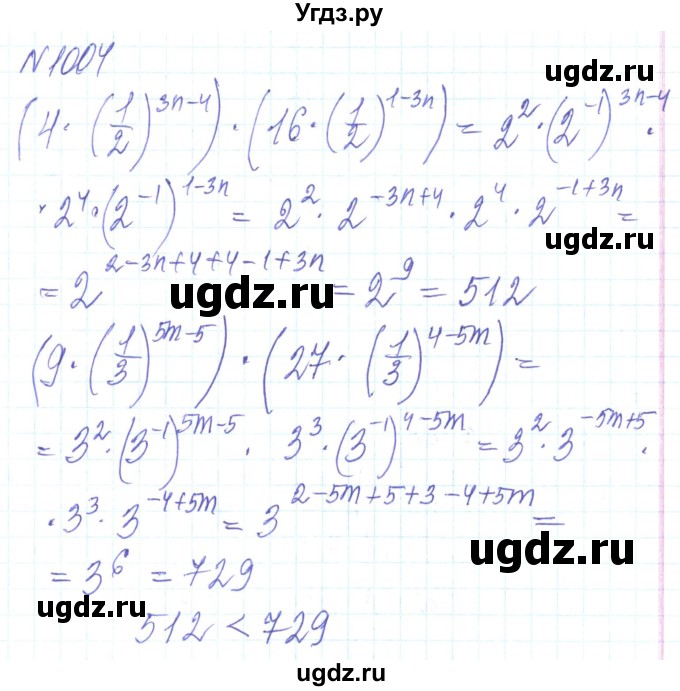ГДЗ (Решебник) по алгебре 8 класс Кравчук В.Р. / вправа / 1004
