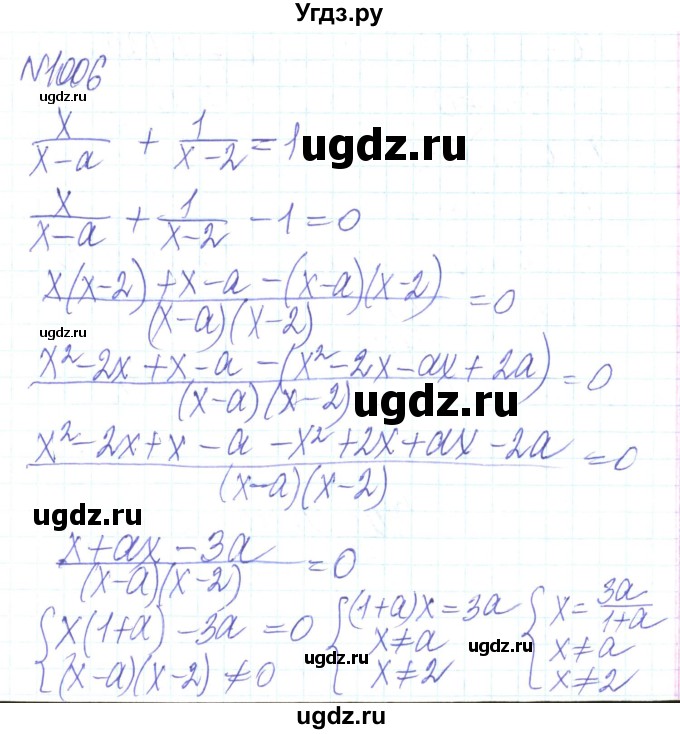 ГДЗ (Решебник) по алгебре 8 класс Кравчук В.Р. / вправа / 1006