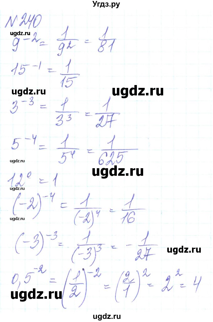 ГДЗ (Решебник) по алгебре 8 класс Кравчук В.Р. / вправа / 240