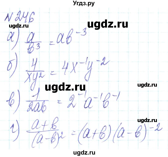 ГДЗ (Решебник) по алгебре 8 класс Кравчук В.Р. / вправа / 246