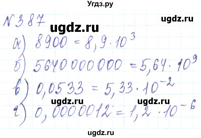 ГДЗ (Решебник) по алгебре 8 класс Кравчук В.Р. / вправа / 387