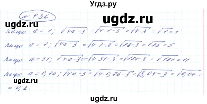 ГДЗ (Решебник) по алгебре 8 класс Кравчук В.Р. / вправа / 436