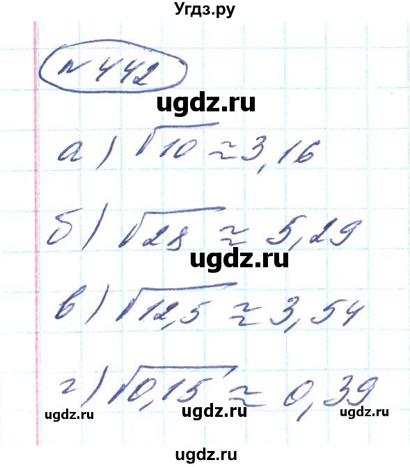 ГДЗ (Решебник) по алгебре 8 класс Кравчук В.Р. / вправа / 442