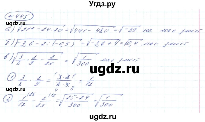 ГДЗ (Решебник) по алгебре 8 класс Кравчук В.Р. / вправа / 445