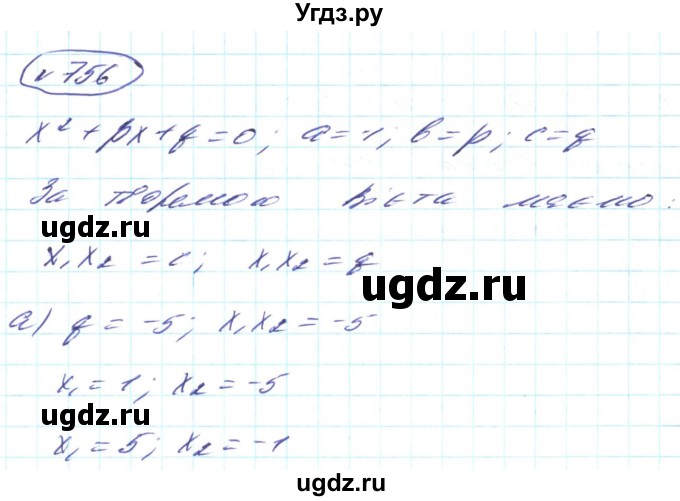 ГДЗ (Решебник) по алгебре 8 класс Кравчук В.Р. / вправа / 756