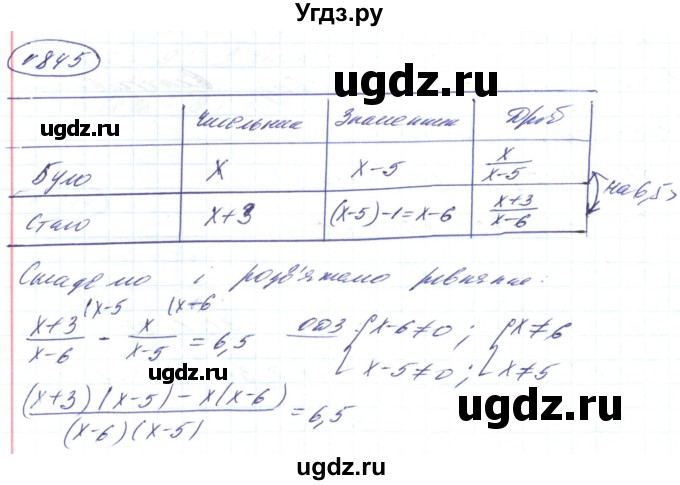 ГДЗ (Решебник) по алгебре 8 класс Кравчук В.Р. / вправа / 845