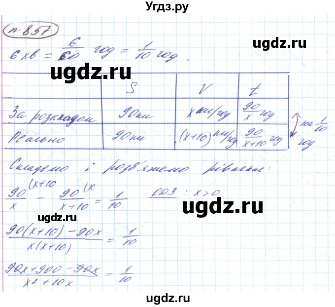 ГДЗ (Решебник) по алгебре 8 класс Кравчук В.Р. / вправа / 857