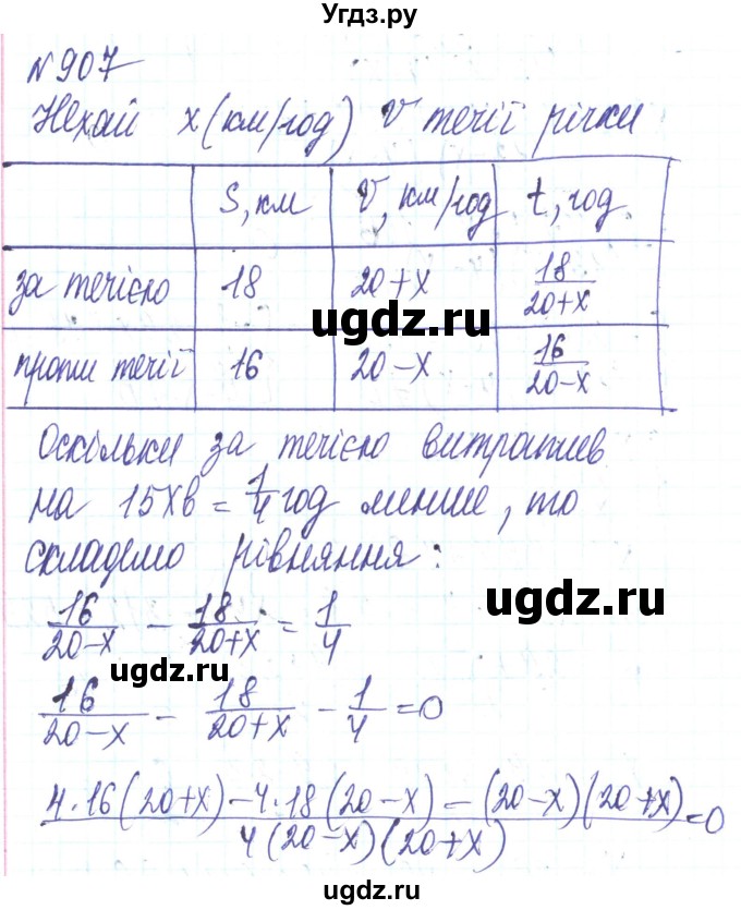 ГДЗ (Решебник) по алгебре 8 класс Кравчук В.Р. / вправа / 907