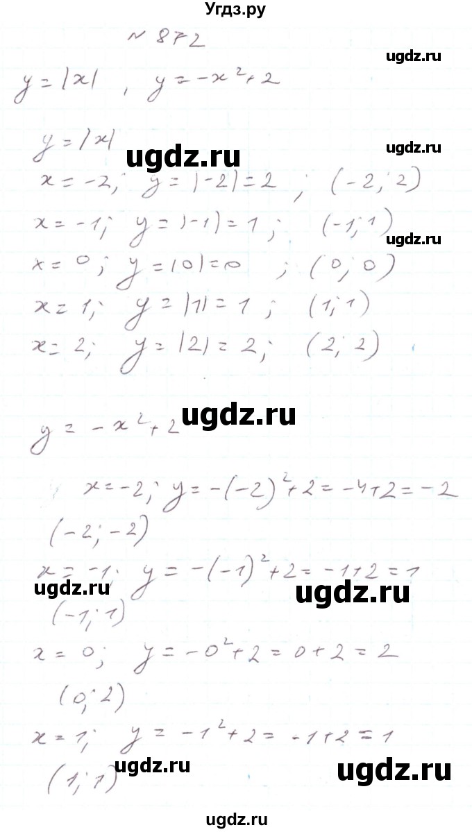 ГДЗ (Решебник) по алгебре 7 класс Тарасенкова Н.А. / вправа номер / 872