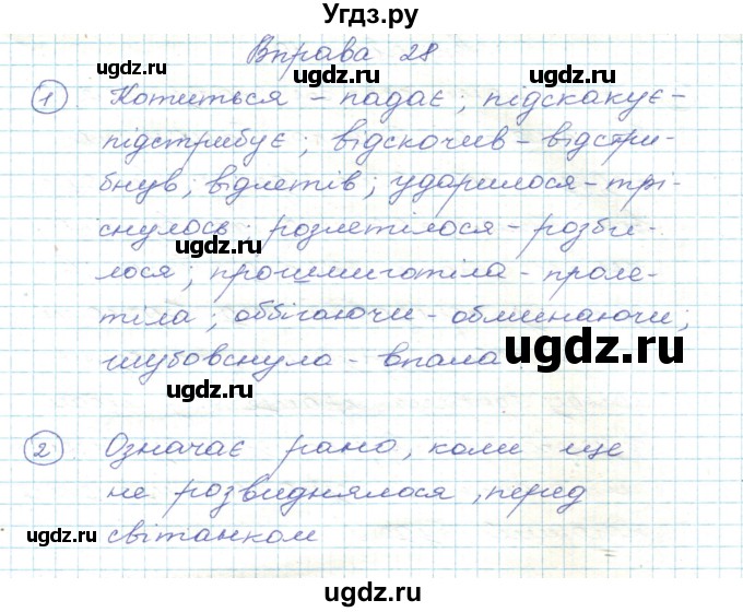 ГДЗ (Решебник) по украинскому языку 5 класс Ермоленко С.Я. / вправа номер / 28