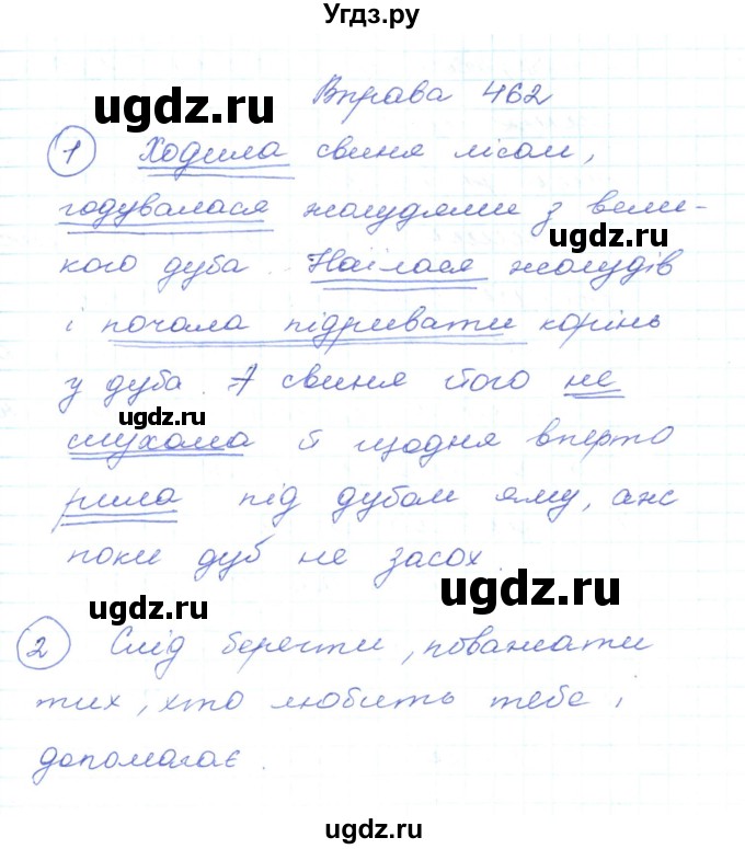 ГДЗ (Решебник) по украинскому языку 5 класс Ермоленко С.Я. / вправа номер / 462