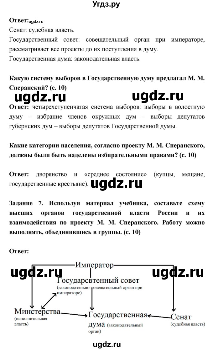 ГДЗ (Решебник) по истории 9 класс (рабочая тетрадь) Данилов А.А. / часть 1 (страница) номер / 10(продолжение 2)