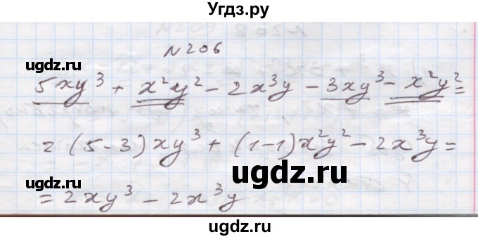 ГДЗ (Решебник) по алгебре 7 класс Истер О.С. / вправа номер / 206