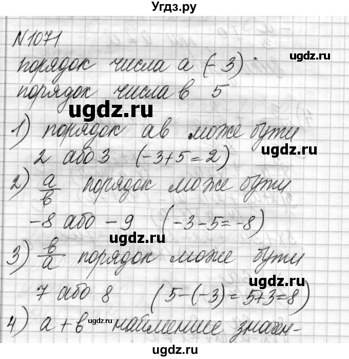 ГДЗ (Решебник) по алгебре 8 класс Истер О.С. / вправа номер / 1071