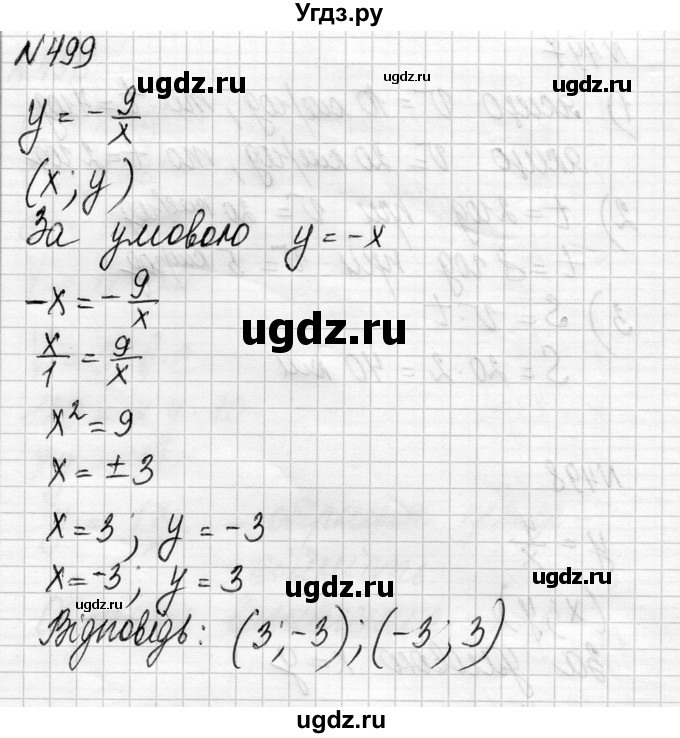 ГДЗ (Решебник) по алгебре 8 класс Истер О.С. / вправа номер / 499