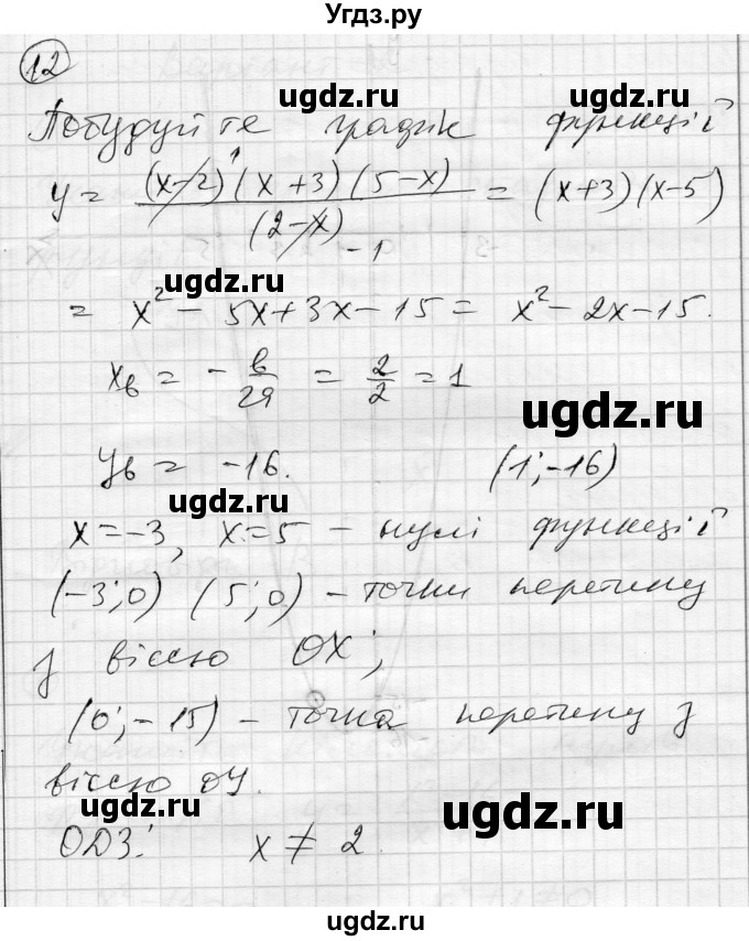 ГДЗ (Решебник) по алгебре 9 класс (тестовый контроль знаний) Гальперина А.Р. / контрольні роботи номер / КР-2. варіант / 1(продолжение 9)