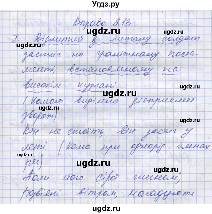 ГДЗ (Решебник) по украинскому языку 7 класс Заболотний О.В. / вправа номер / 213