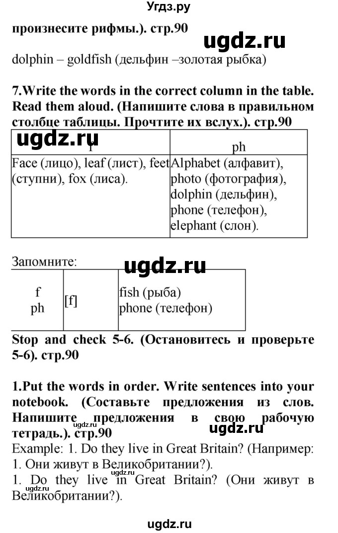 ГДЗ (Решебник) по английскому языку 4 класс Цуканова Н.Э. / страница / 90(продолжение 2)