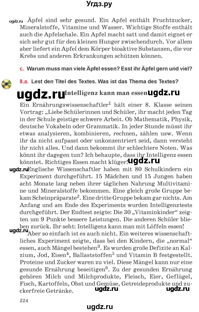 ГДЗ (Учебник) по немецкому языку 8 класс Будько А.Ф. / страница номер / 224