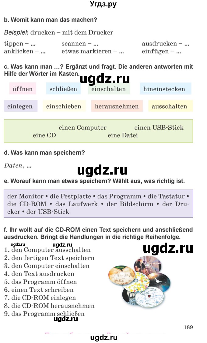 ГДЗ (Учебник) по немецкому языку 9 класс Будько А.Ф. / страница номер / 189