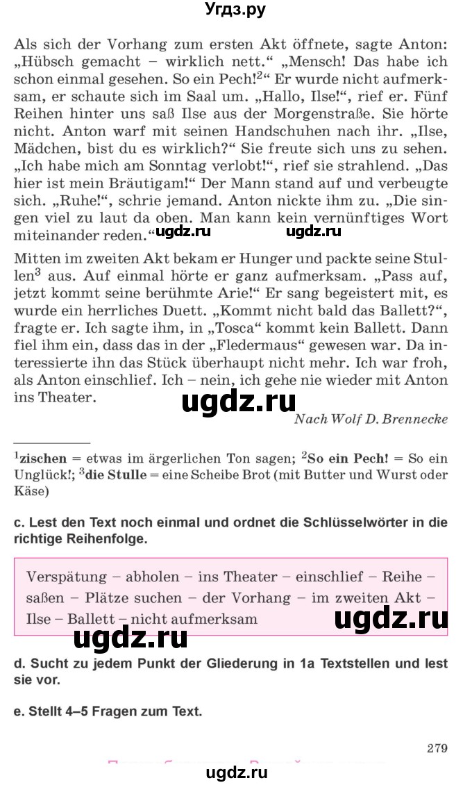 ГДЗ (Учебник) по немецкому языку 9 класс Будько А.Ф. / страница номер / 279