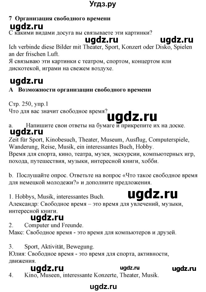 ГДЗ (Решебник) по немецкому языку 9 класс Будько А.Ф. / страница номер / 250