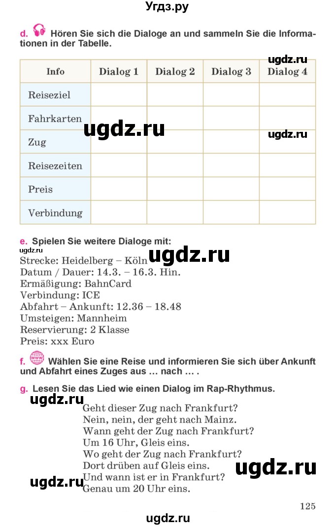 ГДЗ (Учебник) по немецкому языку 11 класс Будько А.Ф. / страница / 125