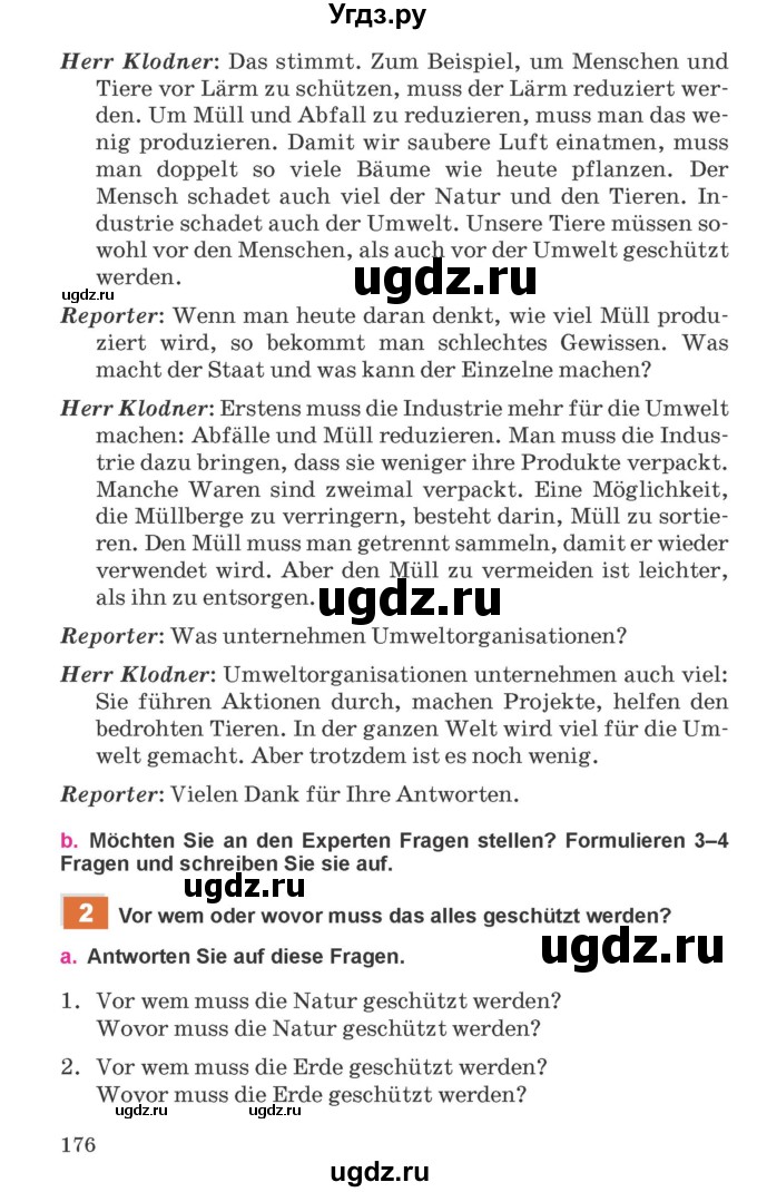 ГДЗ (Учебник) по немецкому языку 11 класс Будько А.Ф. / страница / 176