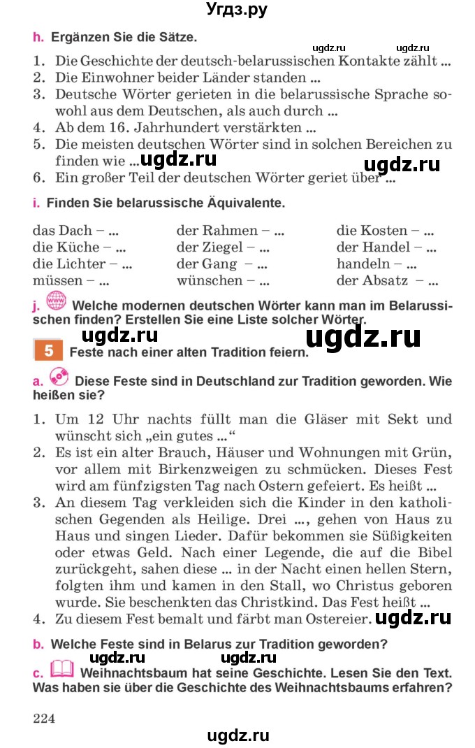 ГДЗ (Учебник) по немецкому языку 11 класс Будько А.Ф. / страница / 224