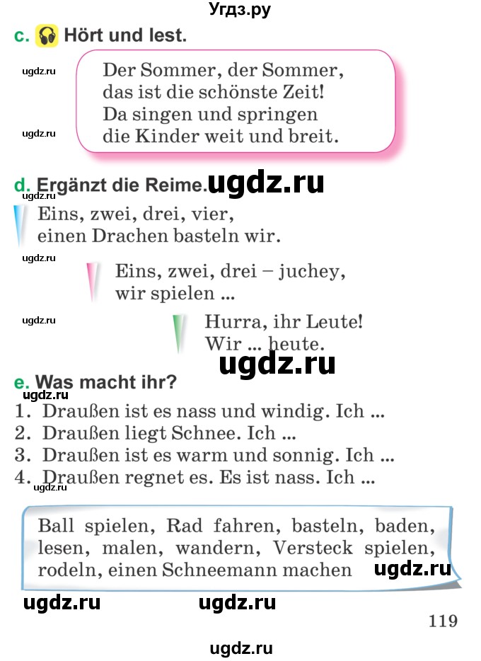 ГДЗ (Учебник) по немецкому языку 3 класс Будько А.Ф. / часть 2. страница / 119