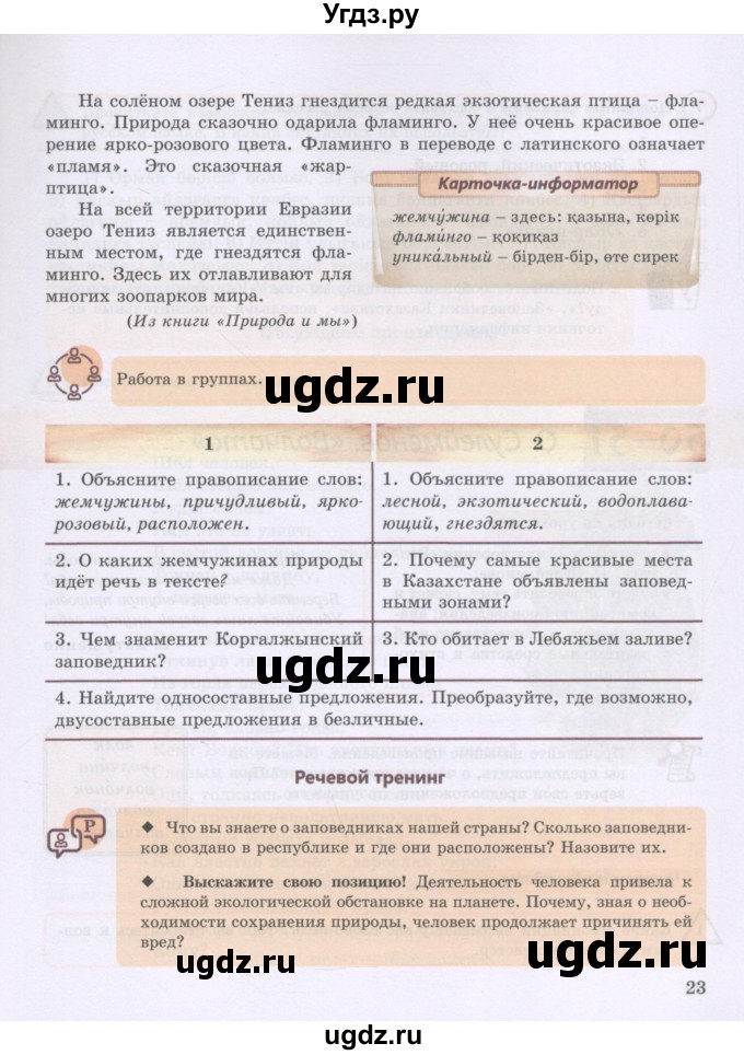 ГДЗ (Учебник) по русскому языку 8 класс Жанпейс У.А. / часть 2. страница / 23