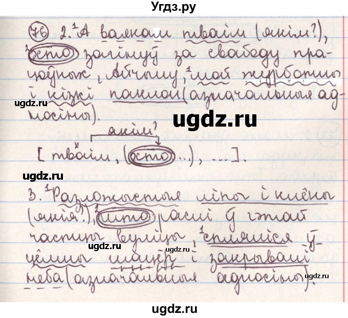 ГДЗ (Решебник №1) по белорусскому языку 9 класс Гарзей Н. М. / практыкаванне / 76