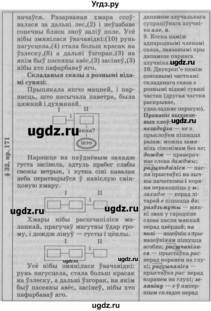 ГДЗ (Решебник №3) по белорусскому языку 9 класс Гарзей Н. М. / практыкаванне / 171(продолжение 2)