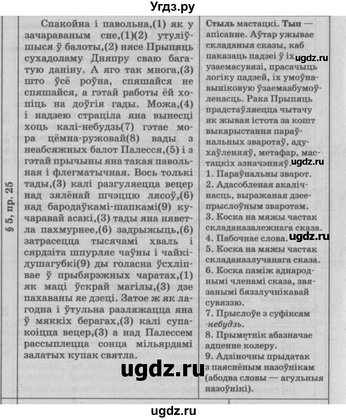 ГДЗ (Решебник №3) по белорусскому языку 9 класс Гарзей Н. М. / практыкаванне / 25