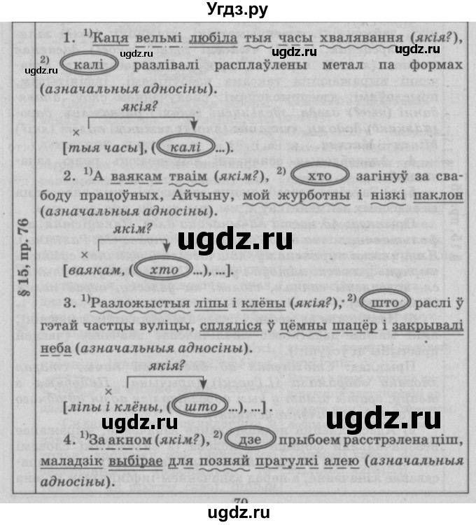 ГДЗ (Решебник №3) по белорусскому языку 9 класс Гарзей Н. М. / практыкаванне / 76