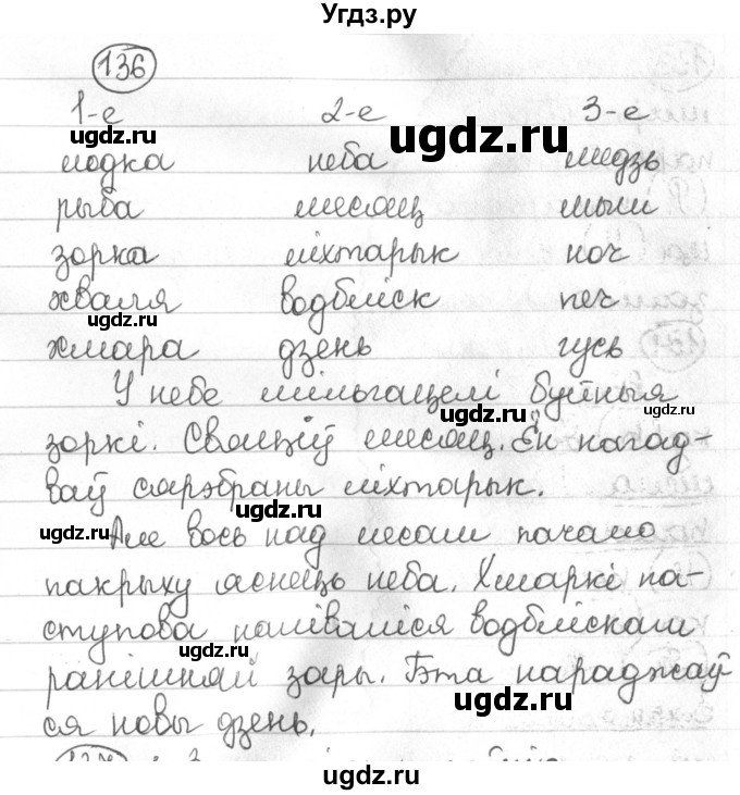 ГДЗ (Решебник) по белорусскому языку 4 класс Свириденко В.И. / частка 1. практыкаванне / 136