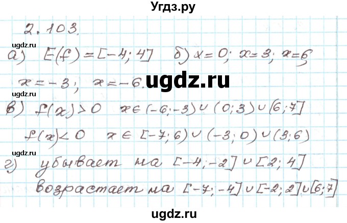 ГДЗ (Решебник) по алгебре 9 класс Арефьева И.Г. / глава 2 / упражнение / 2.103