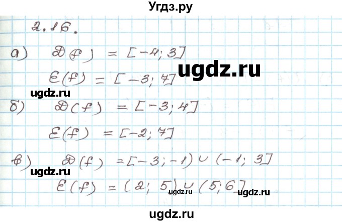 ГДЗ (Решебник) по алгебре 9 класс Арефьева И.Г. / глава 2 / упражнение / 2.16