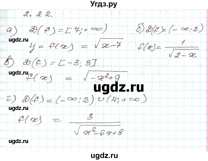 ГДЗ (Решебник) по алгебре 9 класс Арефьева И.Г. / глава 2 / упражнение / 2.22
