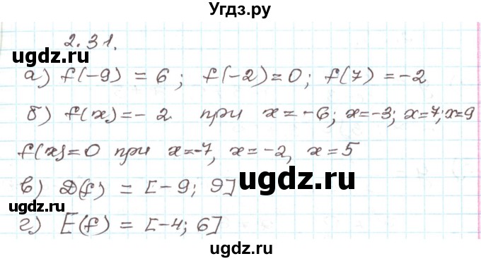 ГДЗ (Решебник) по алгебре 9 класс Арефьева И.Г. / глава 2 / упражнение / 2.31