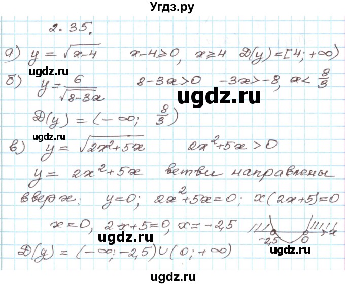 ГДЗ (Решебник) по алгебре 9 класс Арефьева И.Г. / глава 2 / упражнение / 2.35
